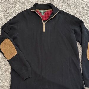 Woolrich Black and Tan Quarter-Zip Sweater